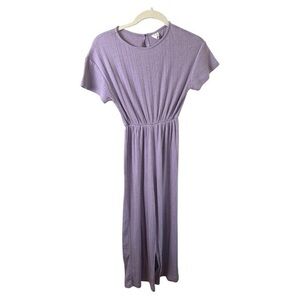 Zara Jumpsuit Womens 12 Pants Empire Waist Cap Sleeves Wide Leg Spring Lavander
